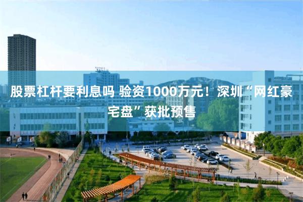 股票杠杆要利息吗 验资1000万元！深圳“网红豪宅盘”获批预售