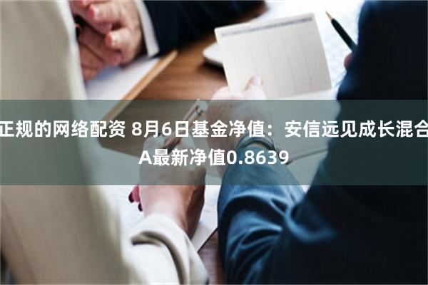 正规的网络配资 8月6日基金净值：安信远见成长混合A最新净值0.8639