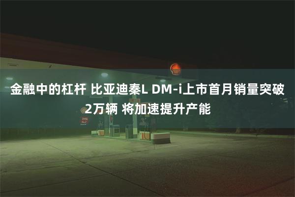 金融中的杠杆 比亚迪秦L DM-i上市首月销量突破2万辆 将加速提升产能