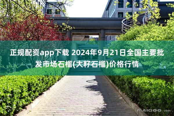 正规配资app下载 2024年9月21日全国主要批发市场石榴(大籽石榴)价格行情