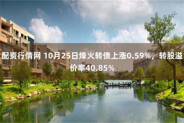 配资行情网 10月25日烽火转债上涨0.59%，转股溢价率40.85%