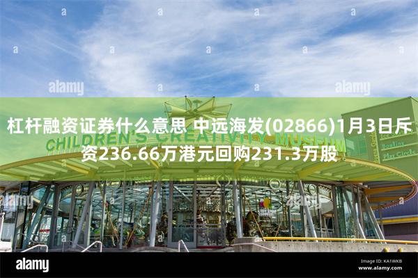 杠杆融资证券什么意思 中远海发(02866)1月3日斥资236.66万港元回购231.3万股