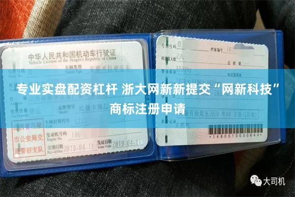 专业实盘配资杠杆 浙大网新新提交“网新科技”商标注册申请