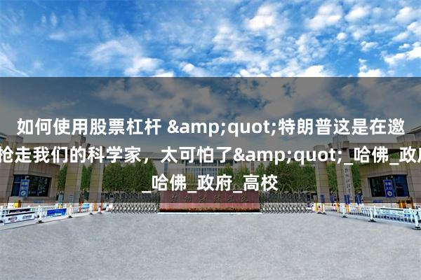 如何使用股票杠杆 &quot;特朗普这是在邀请中国抢走我们的科学家，太可怕了&quot;_哈佛_政府_高校